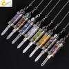 CSJA Crystal Pendulums for Divination Dowsing Wishing Bottle Natural Stone Pendant Hexagonal Clear Quartz Pendulum Balanced H025