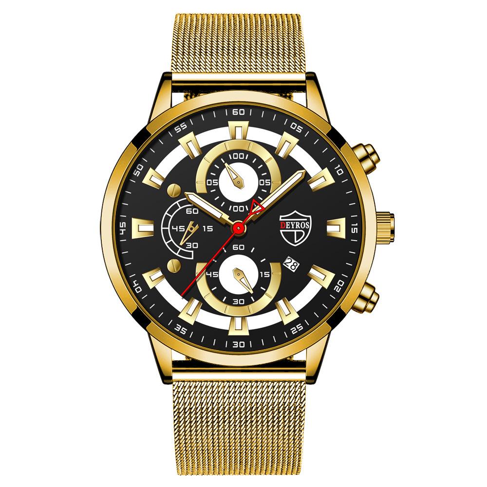 Steel Belt Watch Men'S Personality Trend Luminous Calendar Quartz Watch