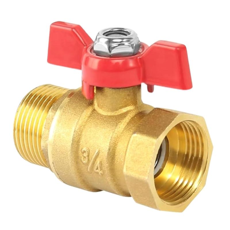 

Two Way Brass Shut Off Valves 3/4Inch Brass Ball Valves Male Female Thread Pipe Fitting for Plumbing Systems Enduring 1