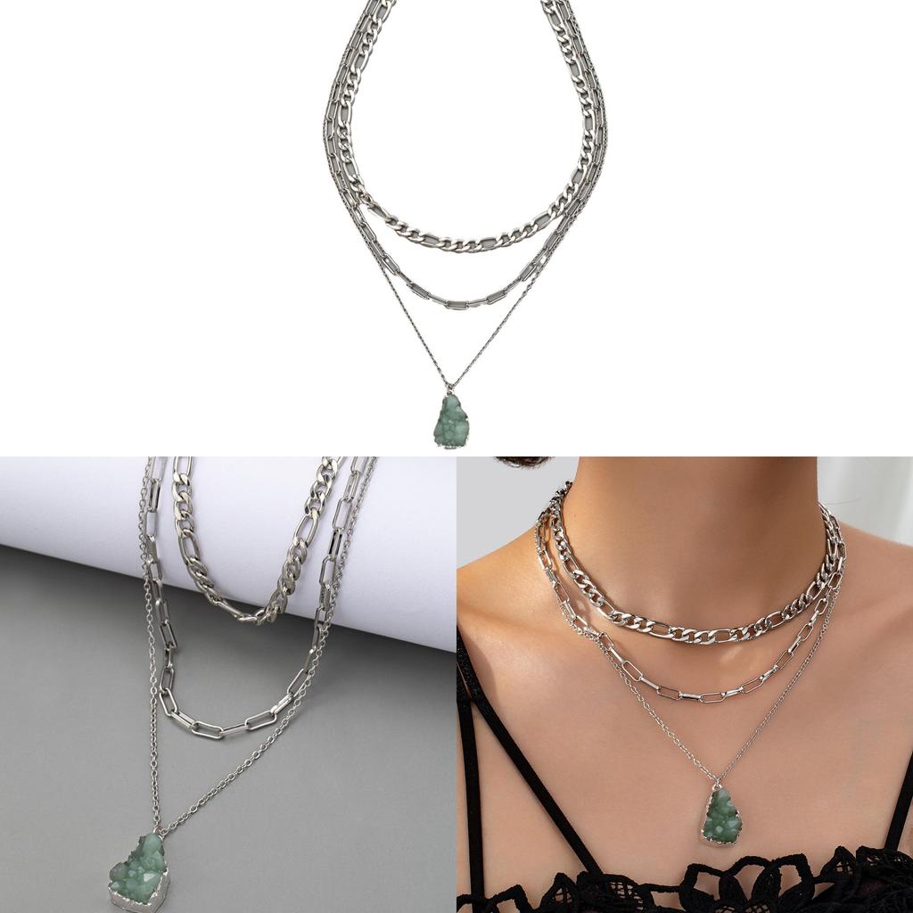 Elegant Alloy Pendant Necklace For Women Featuring Geometric Shapes And Fall Style