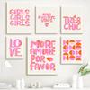 Nordic Only Positive Vibes Girls Pink Inspirational Quote Posters Prints Canvas Painting Abstract Wall Art For Room Home Decor