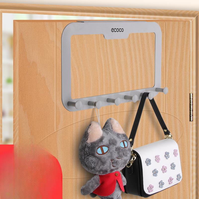 

Вешалка за дверью, не прокалывающая настенная вешалка, бесшовная, сверху, невидимый крючок для одежды, шесть крючков за дверью, вешалка для одежды unlimited door thickness серый