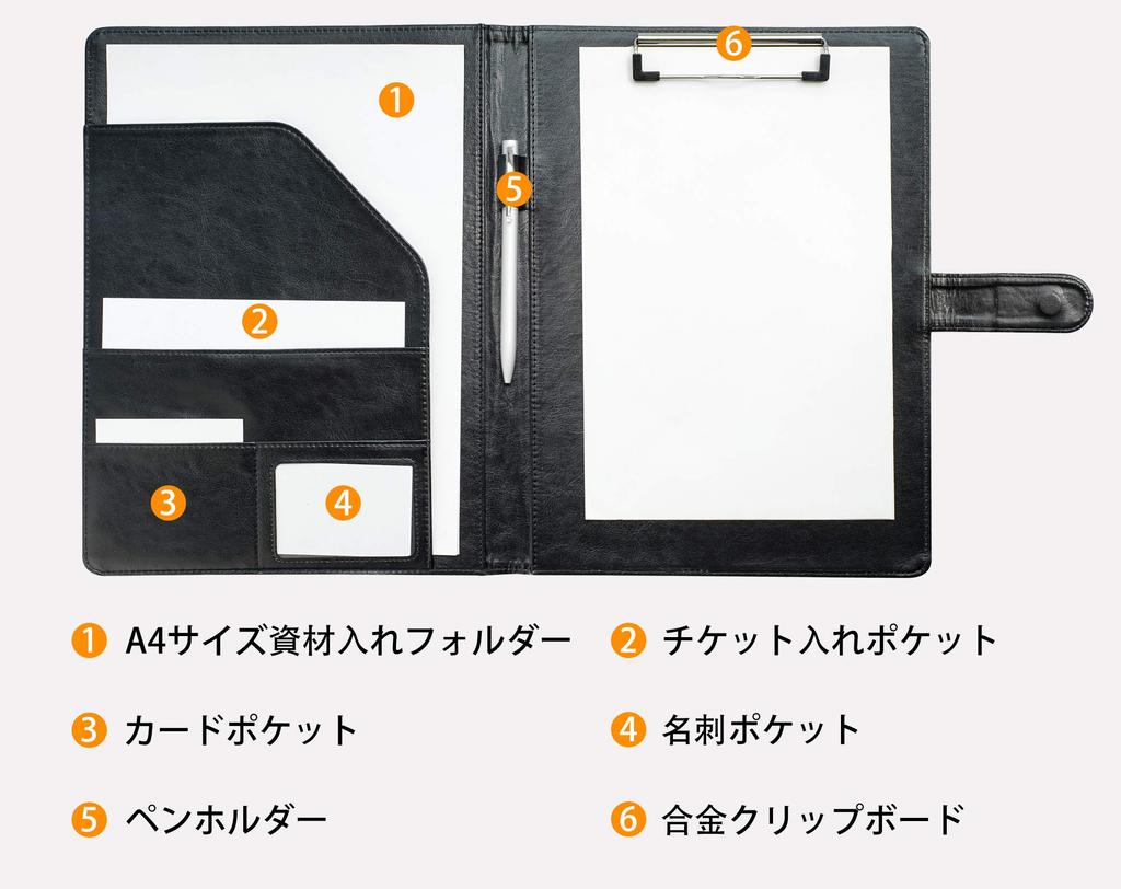 Clipboard Folder PU Conference Pad Clip File Binder A4 Desk Pad Signature Folder A4 Document Folder Contract Signing Only Office Supplies (Black)