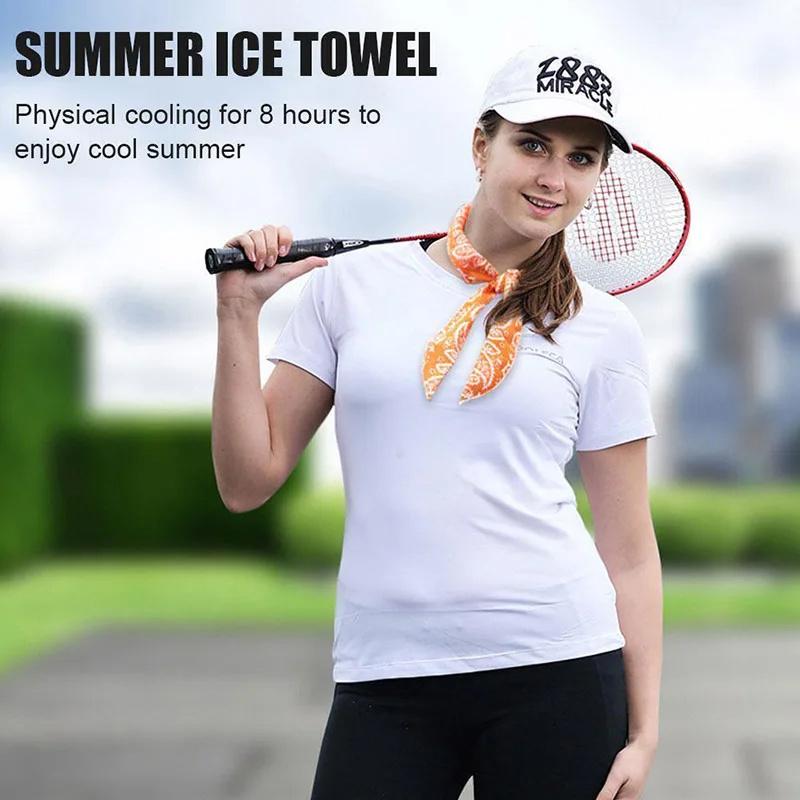 Ice Cooling Scarf Neck Wrap Headband Cooling Bandana Unisex Sun Protection Wristband Hair Tie for Sports Outdoor Activities