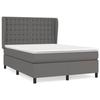 3129031 vidaXL Lit à sommier tapissier avec matelas Gris 140x190 cm Similicuir