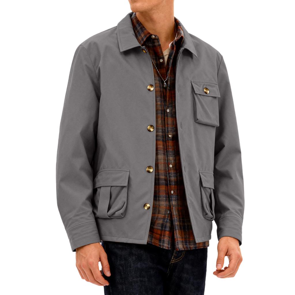 Men's Relaxed-Fit Casual Workwear Long-Sleeve Jacket