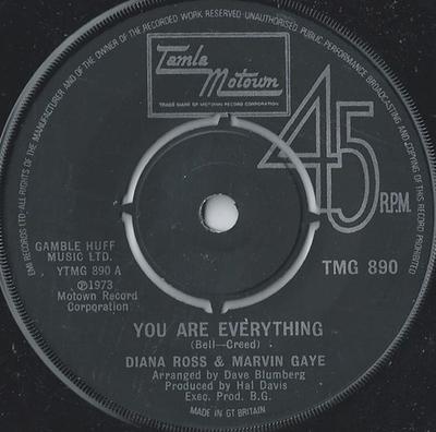 7inch Record DIANA ROSS & MARVIN GAYE - You Are Everything TMG890 Tamla Motown 1974 UK Soul/Funk Used
