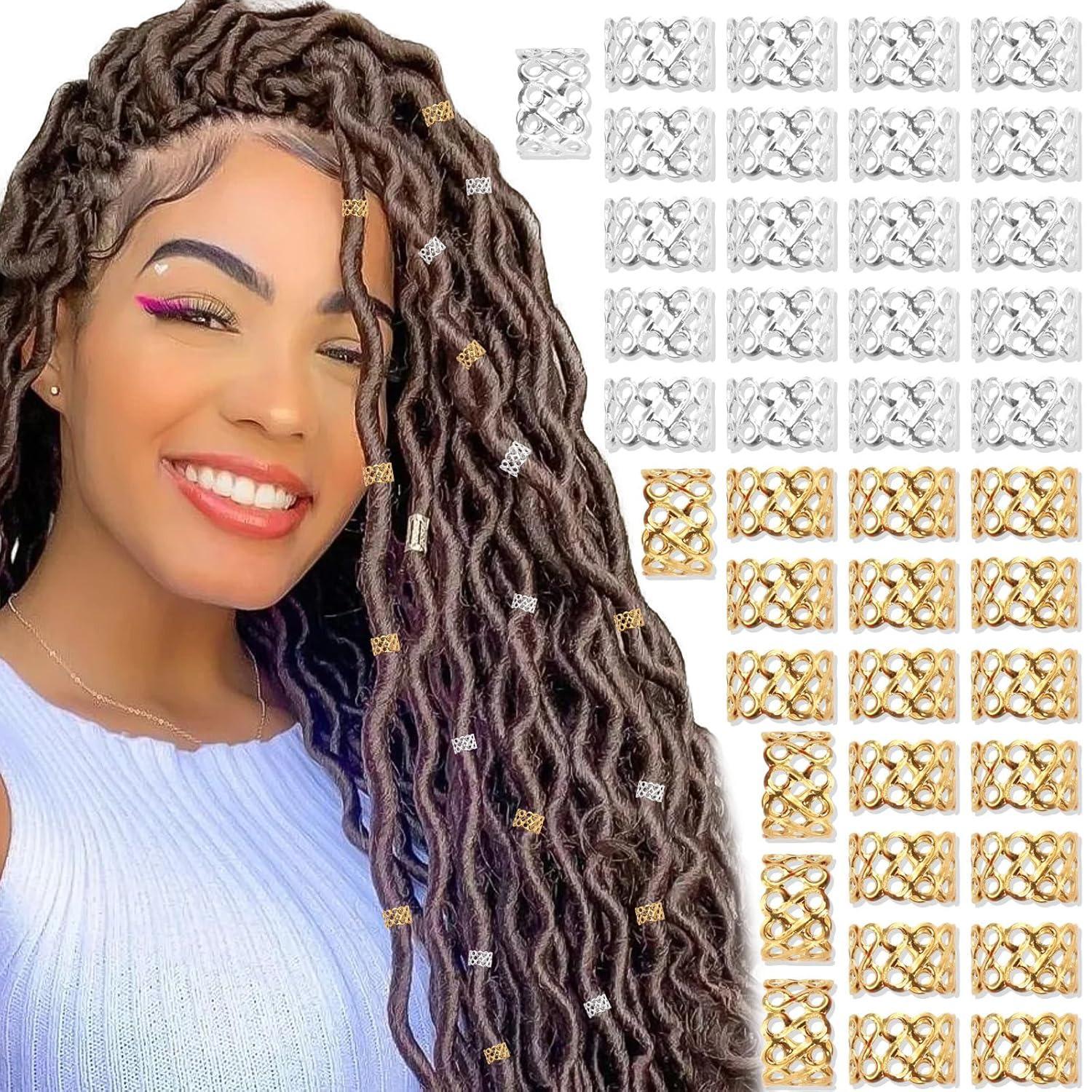 

42 Dreadlock Hair Rings for Europe & America срібний/золотий