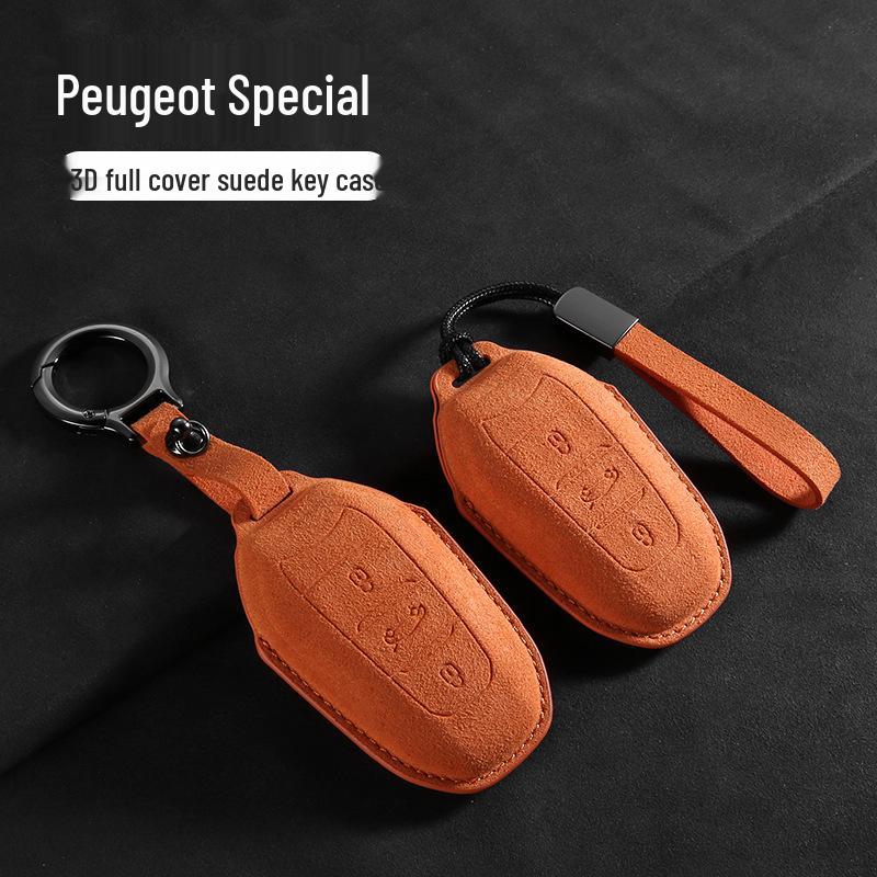 Wildleder Schlüsselhülle für Peugeot 408/508L PHEV/2008/4008 (Modelle 2022/23)