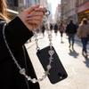 Galaxy Heart Perfume Bottle Phone Lanyard With Pvc Chain For Ladies And Gents