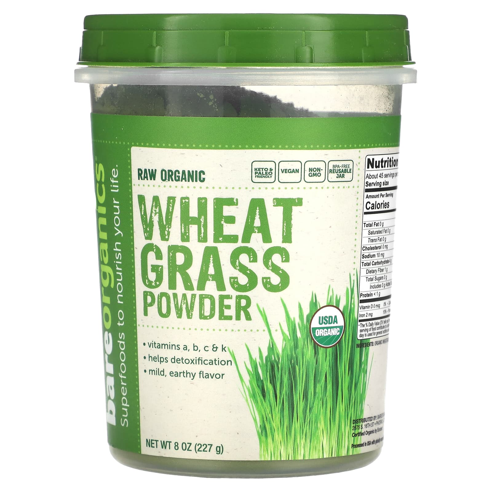 

Raw Organic Wheat Grass Powder, 227G(8Oz)