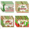 6PC Festive Christmas Placemats Heat Insulation Buffet Plaid Table Mats Perfect for Holiday Dinners Machine Washable Home Decor