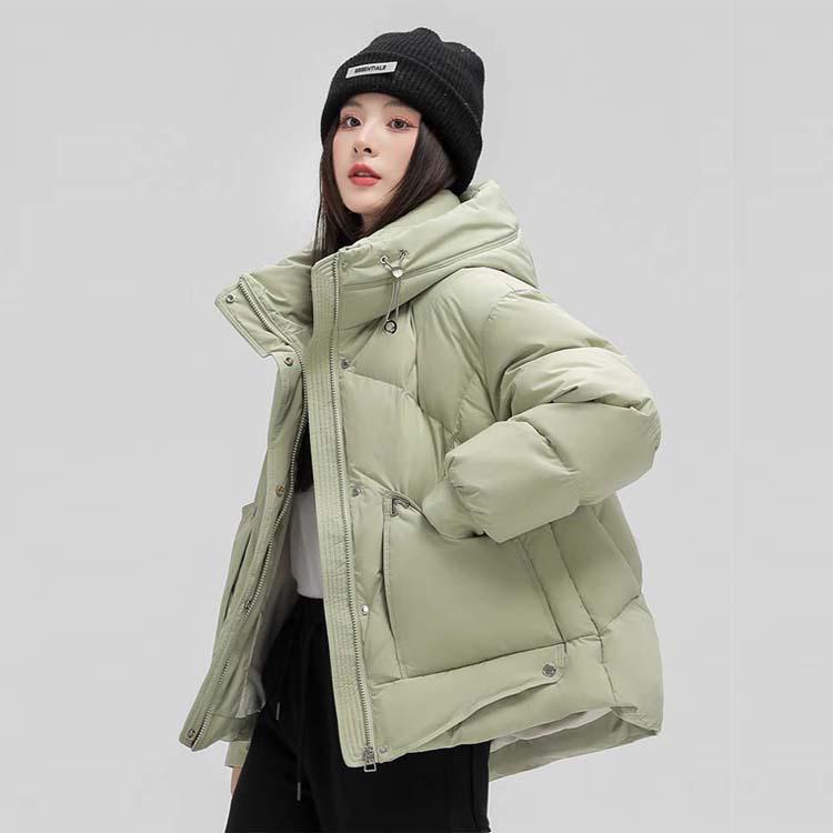 Genuine Clearance Winter White Duck Down Women's Hooded Short Jacket - Small Size Loose Fit