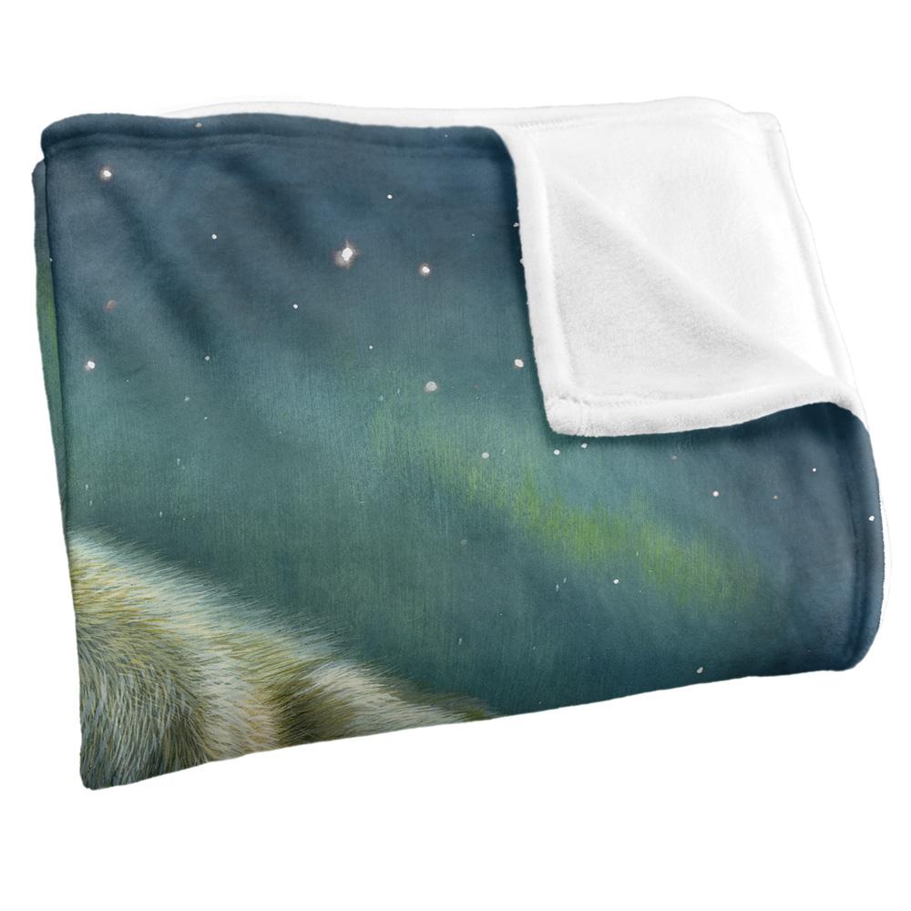 Aurora Silky Howling Wolf Supersoft Blanket
