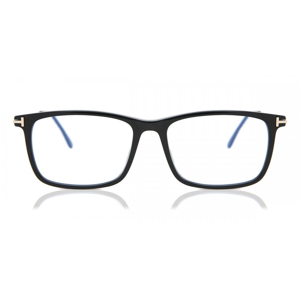 

Tom Ford Ft5758 B Блокировка синего света 001 Мужские очки Shiny Black/58-16-145