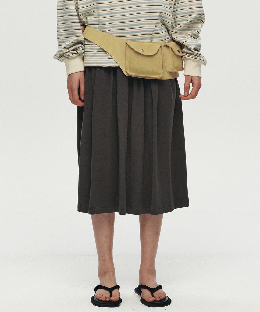 Hoite Drape Layer Skirt (Dark Gray)