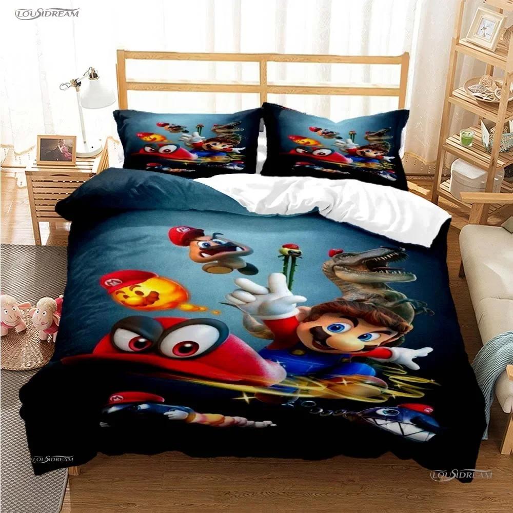 Super Mario Duvet Cover Set Comfortable and Warm Bedding Set for Decorating Your Bedroom and Enhancing Home Life for Teens Gifts