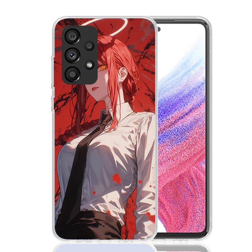 C-Chainsaw Mans Makima Phone Case for Samsung Galaxy A52 A51 A50S A12 A22 A32 A72 A10S A30S A31 A71 Note 20 Ultra 10 Plus S10 Ga