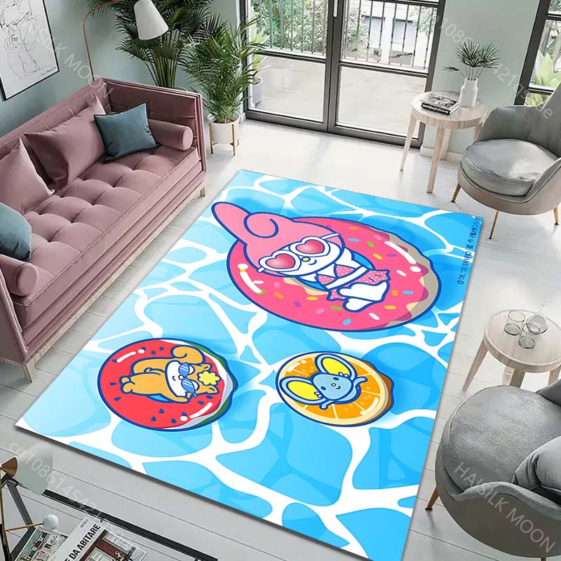 15 Sizes Japanese My Melody Rug Carpet for Living Room Children Bedroom Mat Sofa Doormat Floor Rug Home Decor Anti-Slip Mat
