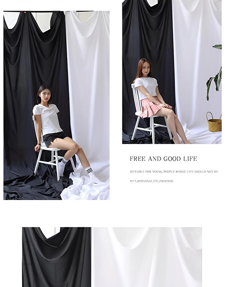 Tela de Fondo Fotográfico Gruesa en Blanco y Negro para Estudio y Sesiones de Retrato