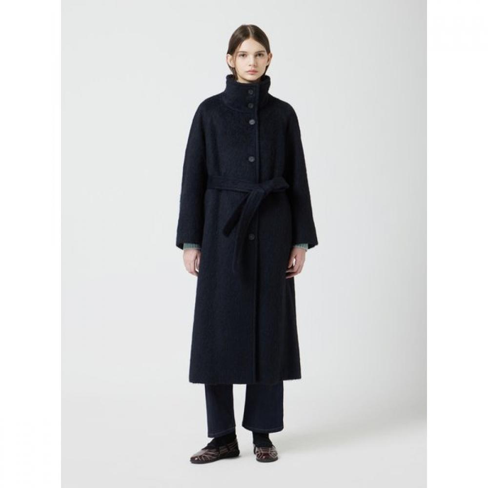 Cappotto Lungo Collo Alto in Misto Alpaca C254msg031