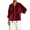 Giacca da donna con cappuccio, zip frontale e tasche, a maniche lunghe, per abbigliamento casual