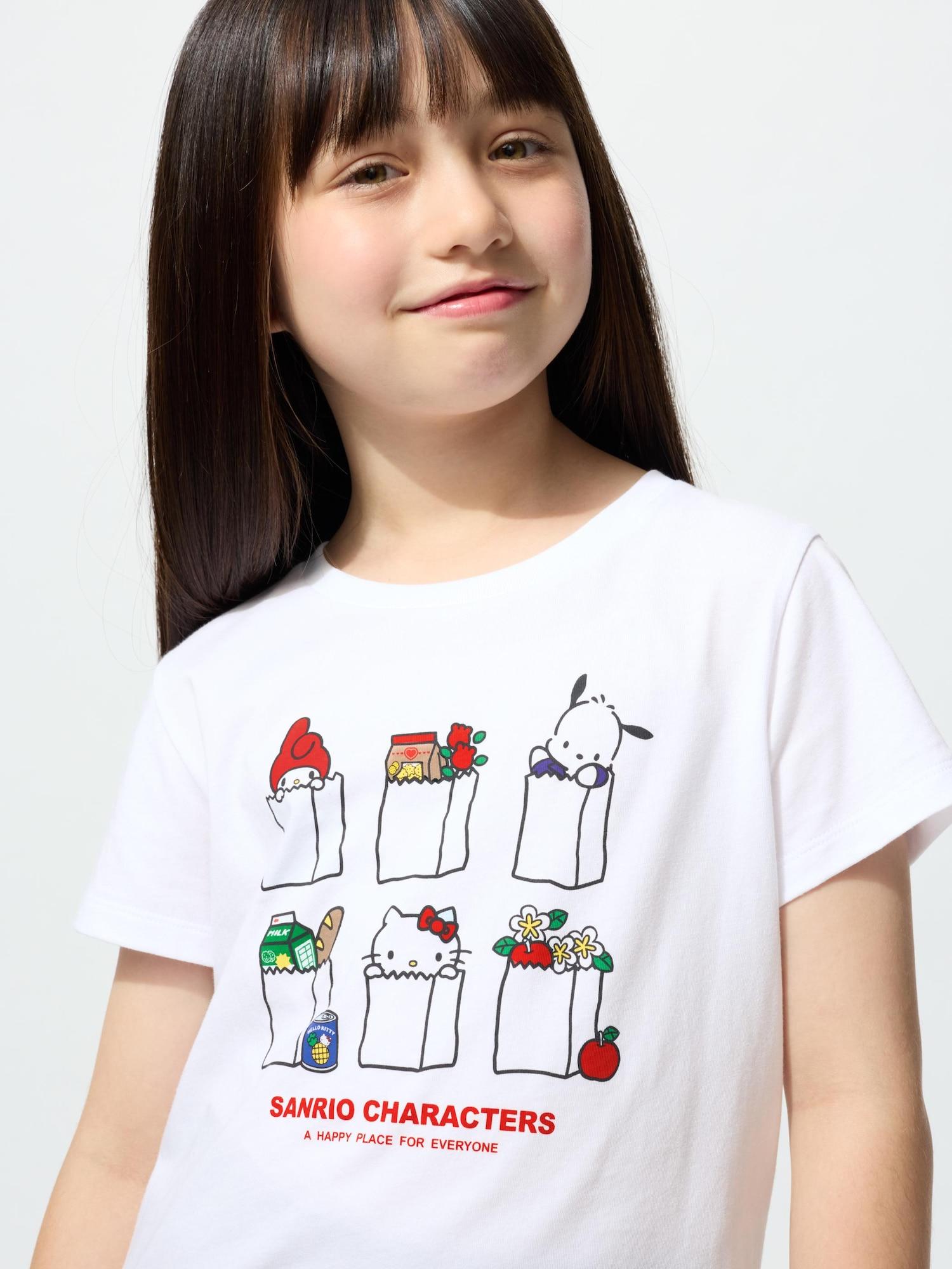 

Uniqlo Девушки SanrIo Персонажи Кроп UT Графическая Футболка с коротким рукавом I 00 WHITE/KIDS 150