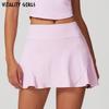 Vitality Girls Sports Tennis Skirt Fashion Tape High Waist Stretch Yoga Fitness Casual A- line Skirt