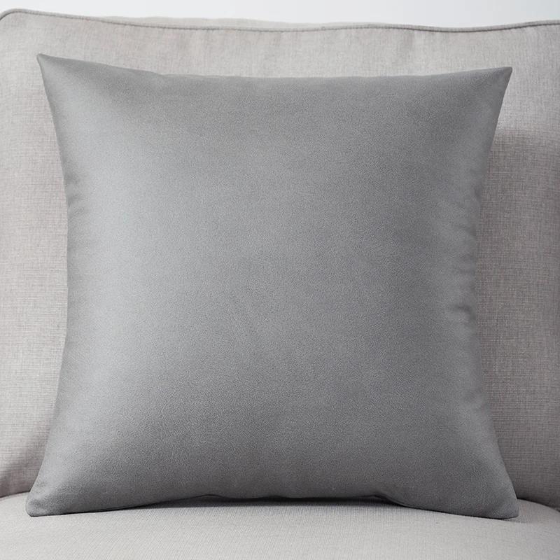 Solid Color Technology Cloth Pillowcase Modern Imitation Leather Waterproof Cushion Cover Nordic Sofa Living Room Decor