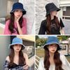Women Summer Breathable Denim Bucket Hat UV Protection Sun Hat Casual Fashion Fisherman Cap For Beach Vacation Outdoor