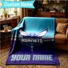 1PC Custom Name Blanket Charlotte Logo Art Flannel blankets Patterns Throw Blanket All-Season Soft Gift for Couch, Bed, Camping, Birthday gifts