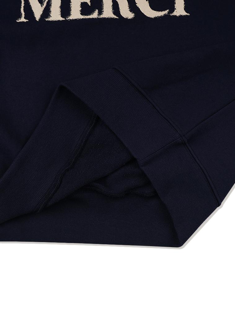 LA MAISON STUDIO Unisex Cargo Pocket Displace Logo Sweatshirt Navy (Fce1Ts101M)