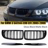 For BMW 3 Series E90 E91 2005-2008 Car Styling Double Line Grille Kidney ABS Front Hood Racing Grill Black Silver Accessories