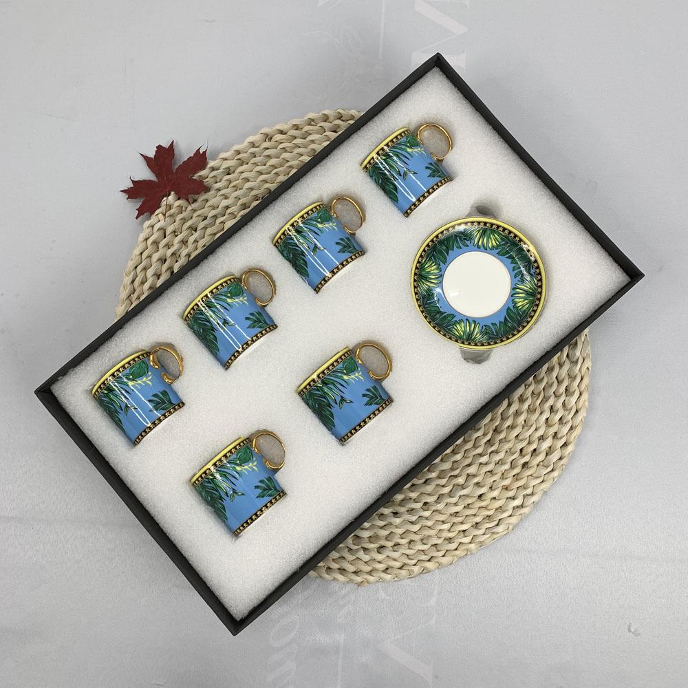 

Европейский легкий роскошный блюдце для чашки эспрессо Керамический набор из костяного фарфора в Пномпене Набор для чая в западном стиле Набор для чая Английский послеобеденный чай 200ml