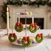 4PCS With Bell Christmas Wreath Pendant Pendant Style Car Hanging Decor  Xmas Celebration