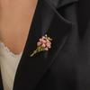Romantic Rose Enamel Brooch: Oil Painting Style, Creative Country Fashion, Three-Dimensional Flower Design for Women