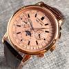 CORGEUT Montre Automatique 42MM ST1655 Bracelet Cuir 316L Boîtier Poli Montre Homme Affichage Jour Nuit