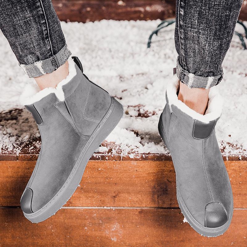 Winter neue Schneestiefel Herren- und Damenstiefel Martin-Stiefel Baumwollstiefel Baumwollschuhe Trend Nordost Samt warm Herrenstiefel