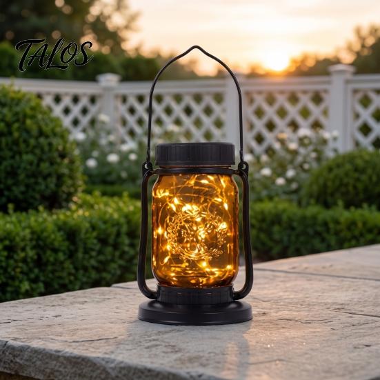 Solar Powered Lamps 1/2Pcs Camping Lantern, Waterproof Rechargeable Super Bright LED Garden Lights Lamp, Outdoor Emergency Hiking Tent Hanging Light