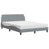 VidaXL Lit avec matelas gris clair 140x200 cm tissu 3208404
