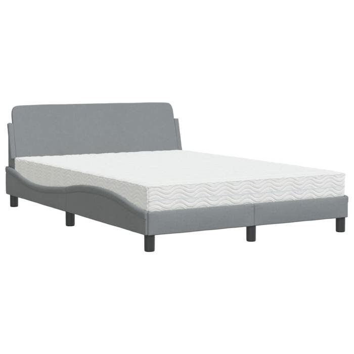VidaXL Lit avec matelas gris clair 140x200 cm tissu 3208404