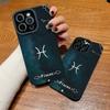 Vertical Leather Shell Pisces Printed Patterned Shockproof Soft Silicone Case with Camera Lens Full Protection for IPhone Samsung