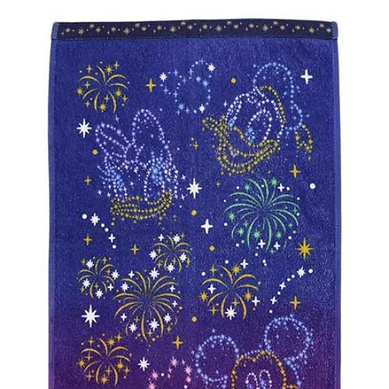 gaia80 Mickey Friends Face Towel Disney Resort Night Sky Design Fireworks Pattern Disney Merchandise Souvenir & [Tokyo Exclusive]