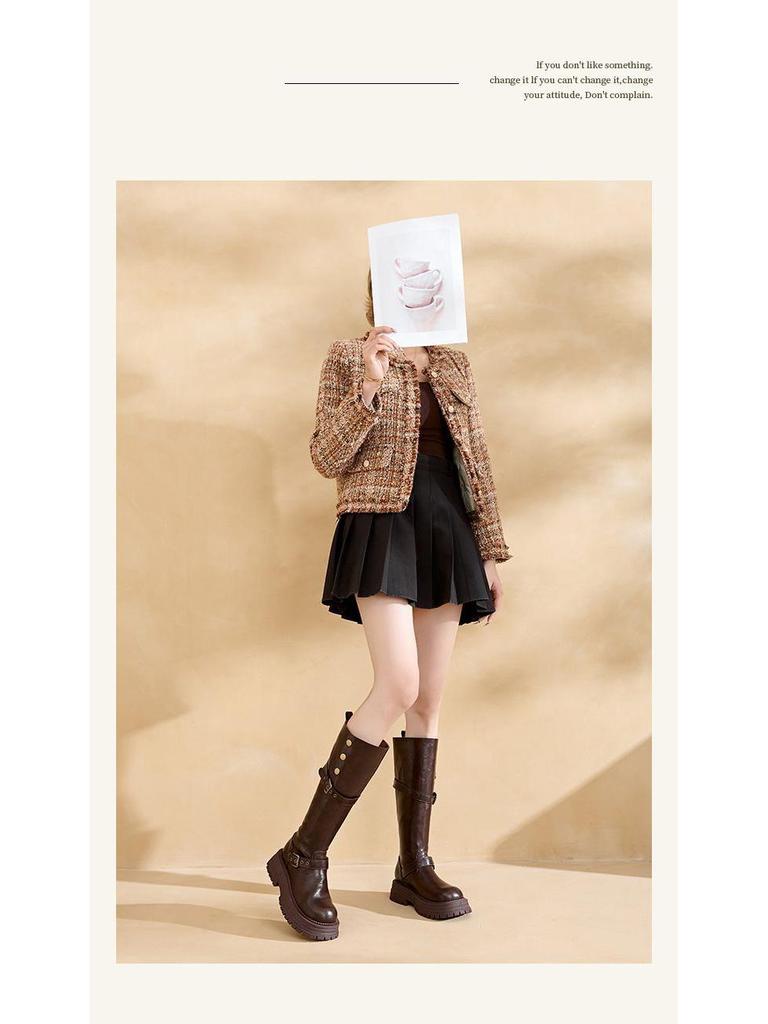 Women's Black Over-the-Knee Slimming Fashion Boots 2025 - Stylish Long, Thick Sole Knight Boots for Autumn