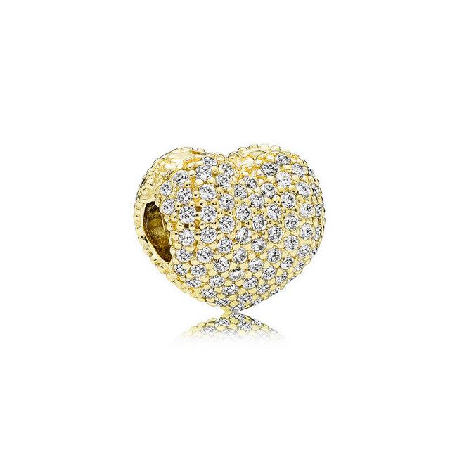 S925 Sterling Silver Shiny Gold Series Crown Lovely Pig Life Tree Beads Fit Original Bracelet DIY Women's Jewelry