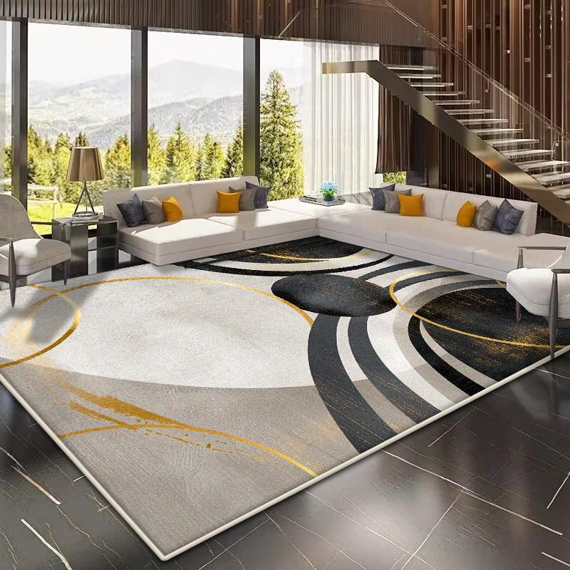 Golden Geometric Carpet for Living Room Large Area Modern Decoration Home Rugs for Bedroom Soft Non-slip 200x300 Lounge Sofa Mat