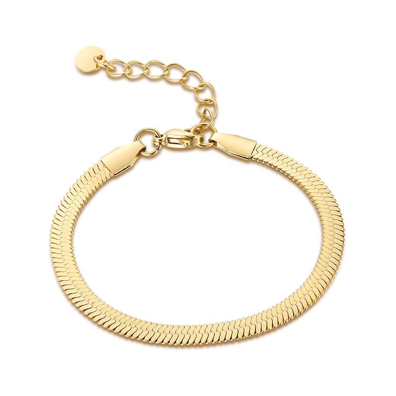 Wholesale Snake Chain Bracelet Woman Stainless Steel Fashion Round Link Bracelet Adjustable Drop Shipping