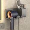 Wall Mounted Hair Dryer Holder Multi-Functional Bathroom Storage Rack Hair Tool Organizer Placement Shelf for Kitchen And Bath