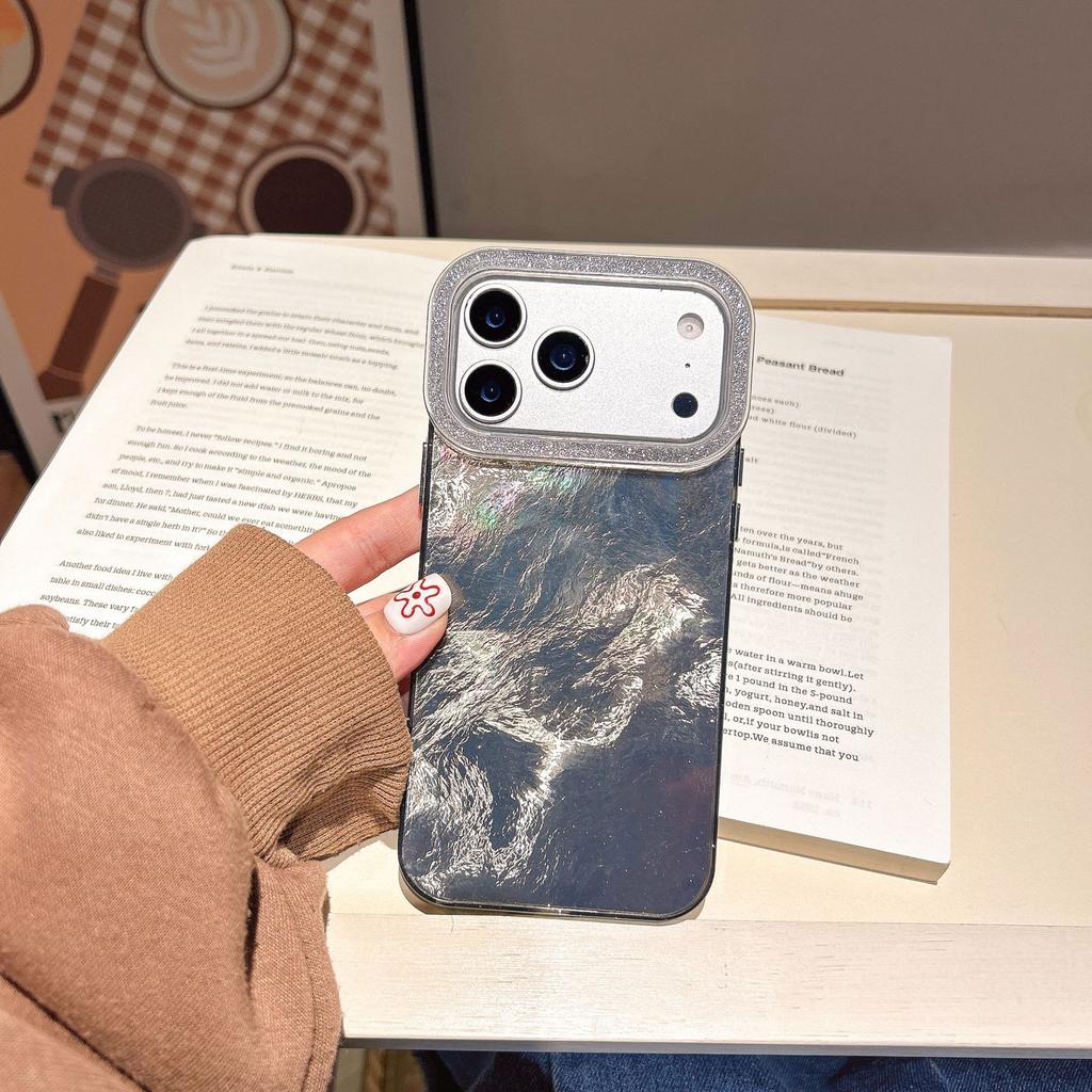 Gradual change smudge suitable for Apple 17Pro max mobile phone case iPhone16 new 15/14 glitter frame lens case