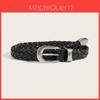 Punk Style Woven Leather Belt For Men Women With Metal Buckle Fashion Accessory For Casual Wear